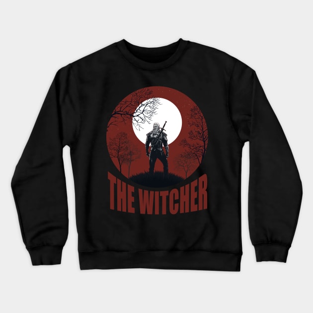 Geralt of Rivia (white) Crewneck Sweatshirt by ActiveNerd